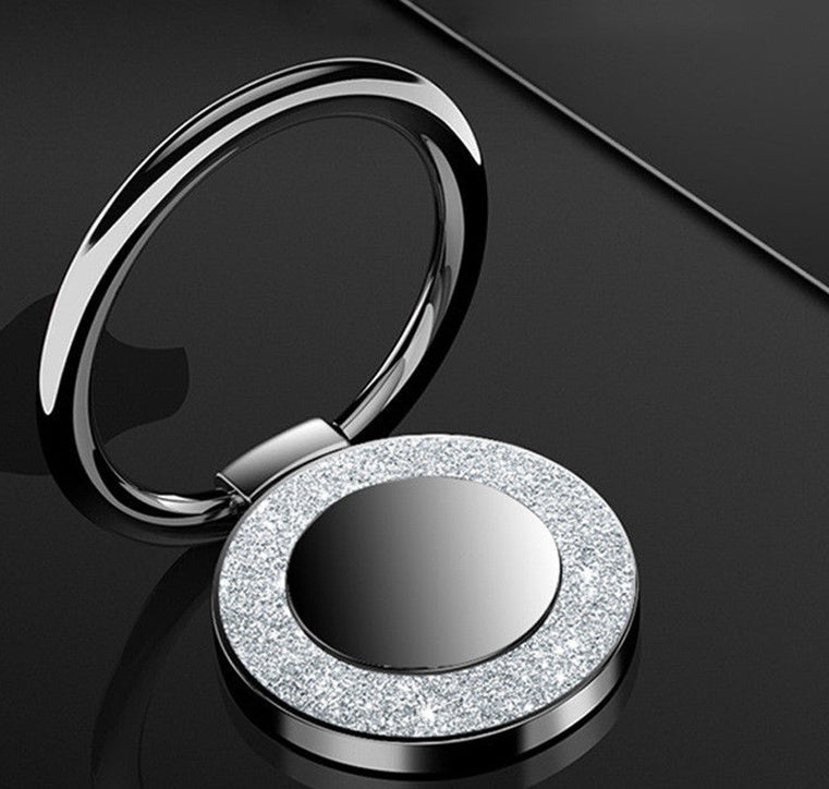 Glitter MagSafe-compatible phone ring holder with plated metal finish