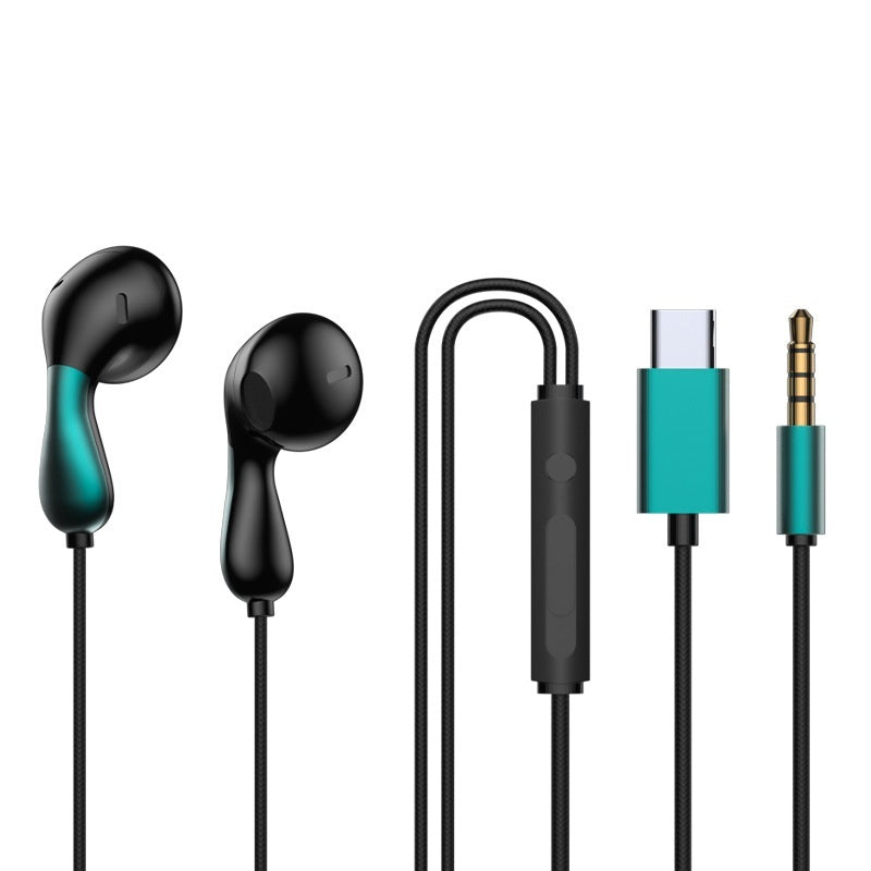 Wired headphones with Type-C and 3.5mm aux plug options