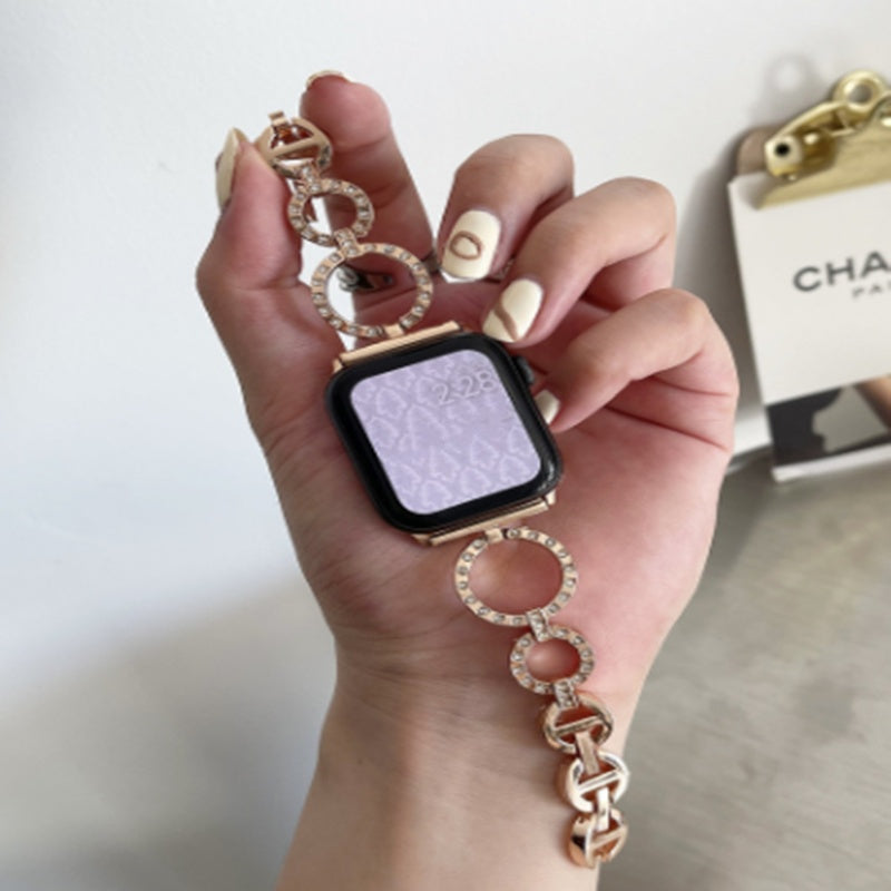 Metal skeleton chain strap compatible with Ultra 2 watch bands