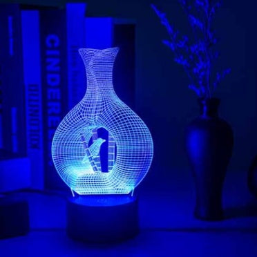 Cordless table lamp powered by USB on nightstand