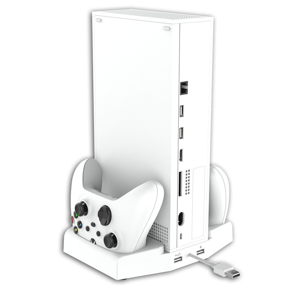 Full contents of Xbox Series S cooling pad box including base and accessories