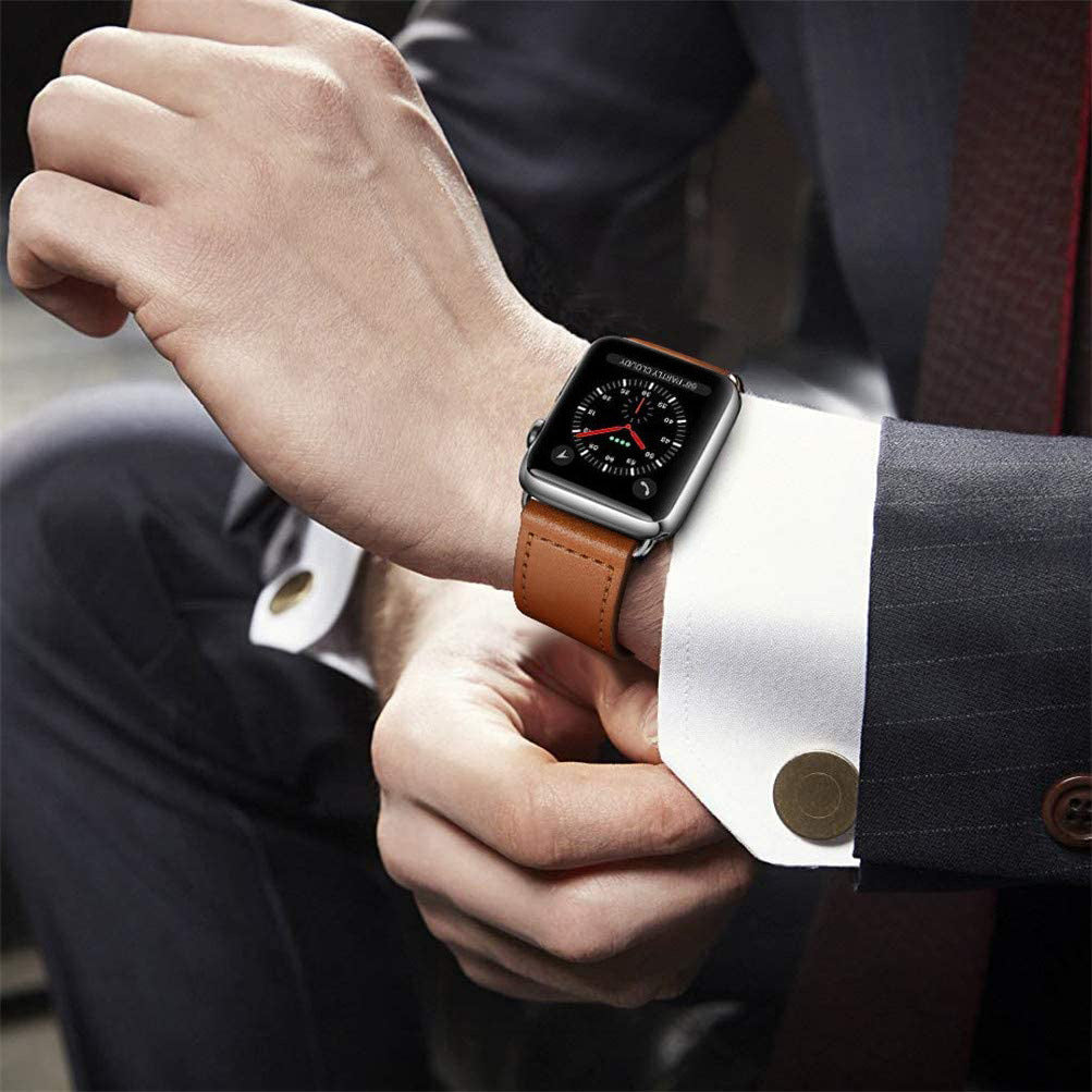 Leather band watch