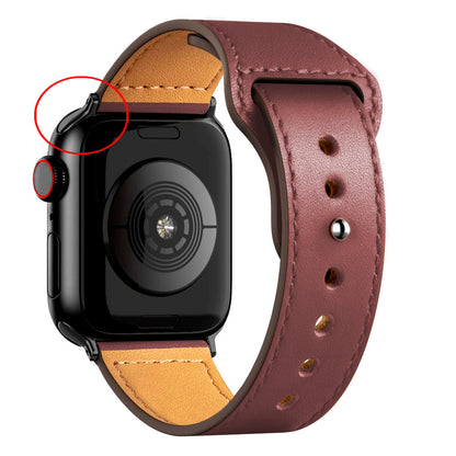 Nylon Leather Band Watch Strap with Straight Buckle – Fits Smartwatches (38–45mm)