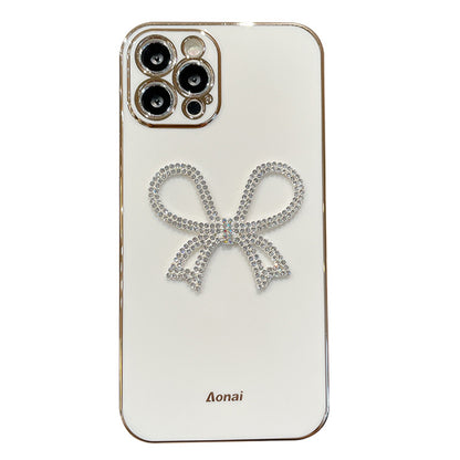Compatible with Apple , New Simple Niche Trendy Bowknot Phone Case