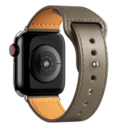 Nylon Leather Band Watch Strap with Straight Buckle – Fits Smartwatches (38–45mm)