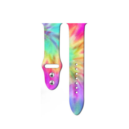 Apple Watch Band – Tie-Dyed & Printed Silicone Strap (38/40mm, 42/44mm)