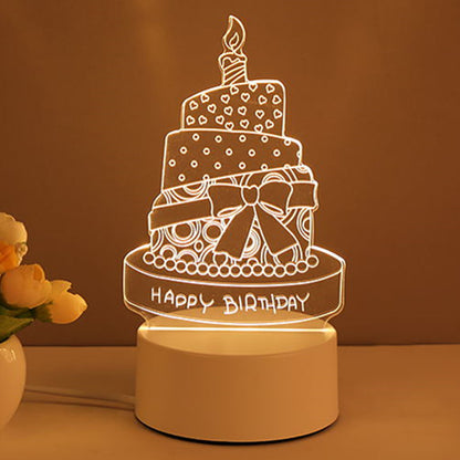 USB LED 3D Acrylic Night Light - Creative Illusion Desk Lamp for Home & Gifts