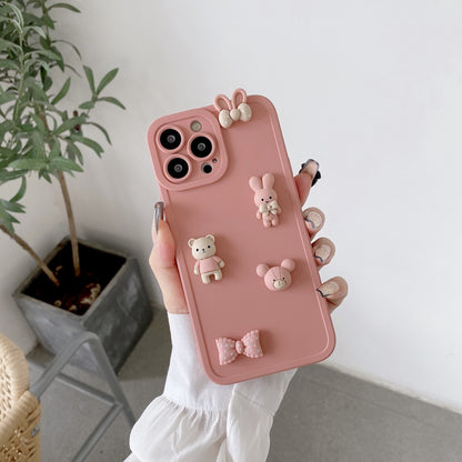 Applicable To IPhone13 Angel Eyes Phone Case Three-dimensional Bear Rabbit 12Promax