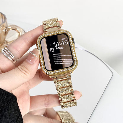 Metal Strap Three-Plant Diamond Strap for Apple Watch (38mm–49mm) | Compatible with Ultra 2 Watch Bands