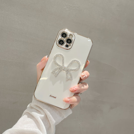 Compatible with Apple , New Simple Niche Trendy Bowknot Phone Case