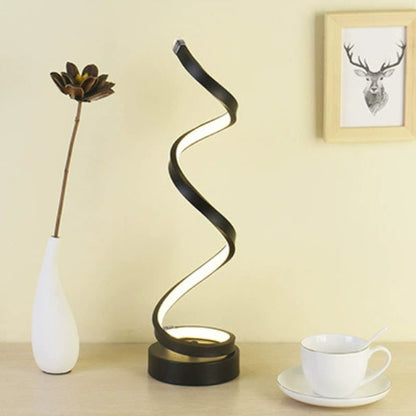 Spiral LED Desk Lamp – Trendy Dimmable Nightstand & Table Lamp