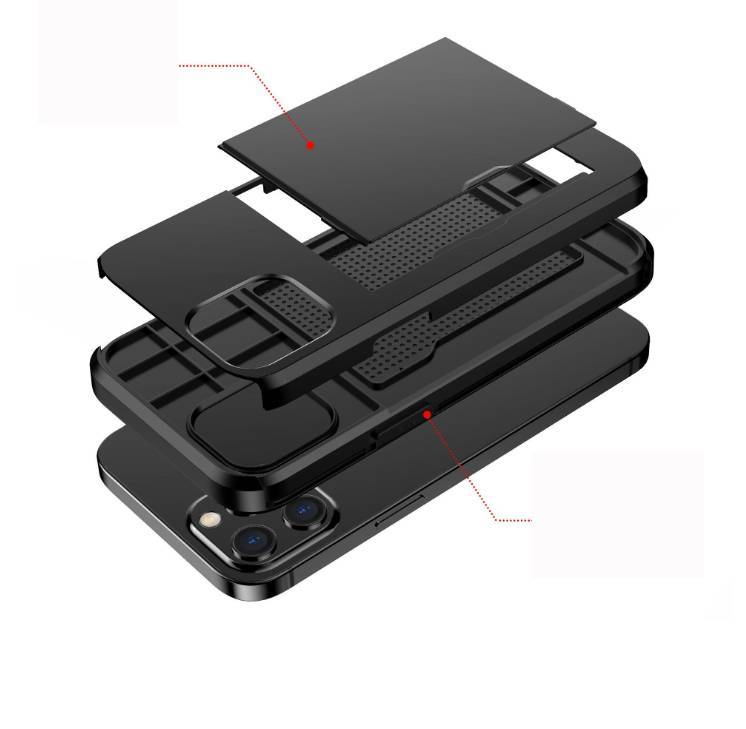 Suitable For IPhone12 Slide Wallet Card Phone Case Hidden Storage Card IPhone11 Protective Case