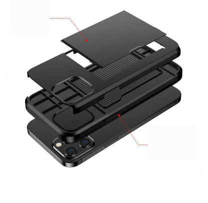 Suitable For IPhone12 Slide Wallet Card Phone Case Hidden Storage Card IPhone11 Protective Case