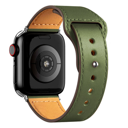 Nylon Leather Band Watch Strap with Straight Buckle – Fits Smartwatches (38–45mm)