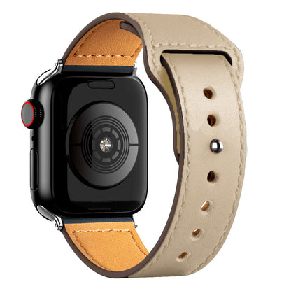 Nylon Leather Band Watch Strap with Straight Buckle – Fits Smartwatches (38–45mm)
