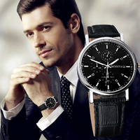Leather band watch