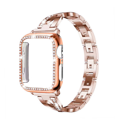Pink Apple Watch band with matching case for women