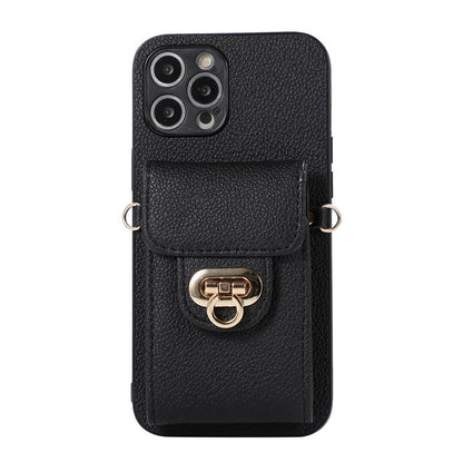 Leather Phone Case Creative Card-inserting Wallet Leather Case Crossbody Protective Case