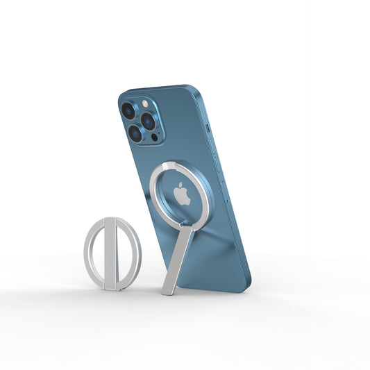 Slim magnetic phone grip stand for hands-free use
