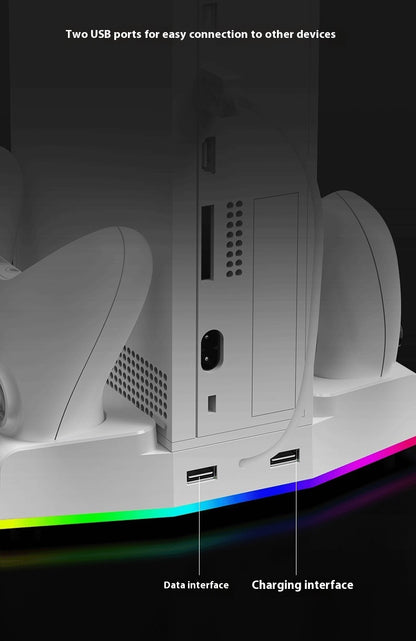 Headphone hook attached to Xbox cooling base for headset storage
