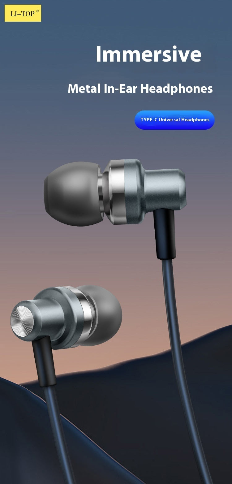 Braided cable USB-C earbuds with head-mounted secure fit
