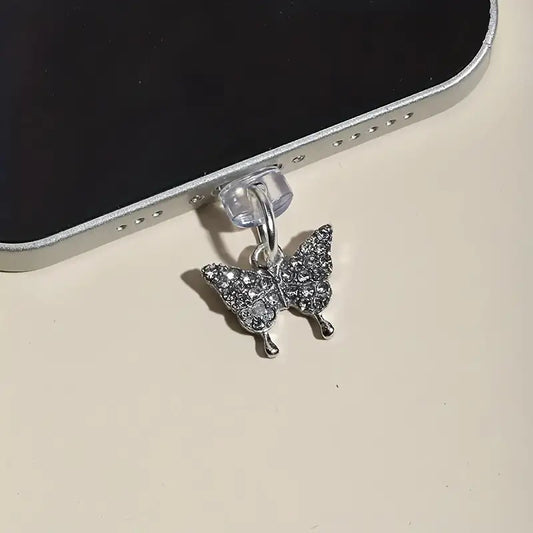 Elegant butterfly dust plug for mobile phones