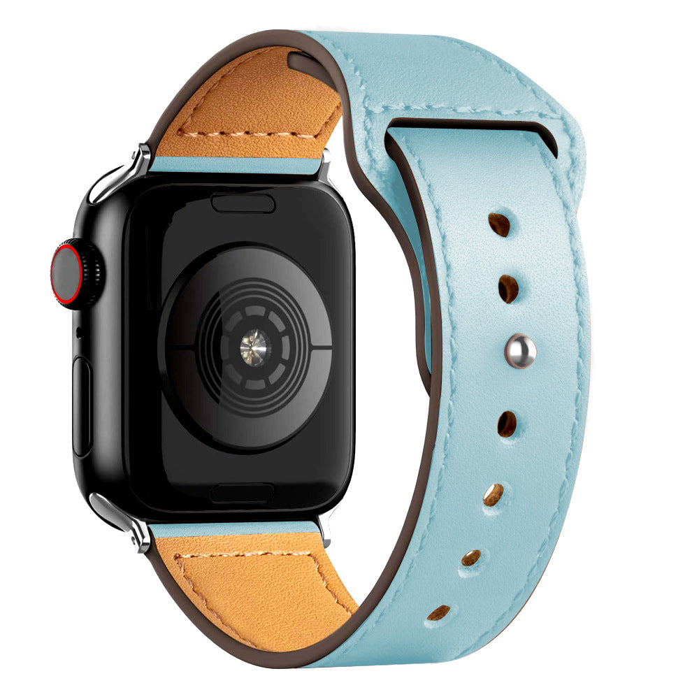 Nylon Leather Band Watch Strap with Straight Buckle – Fits Smartwatches (38–45mm)