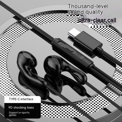 Comfortable wired Type-C earphones for music, calls, and daily use