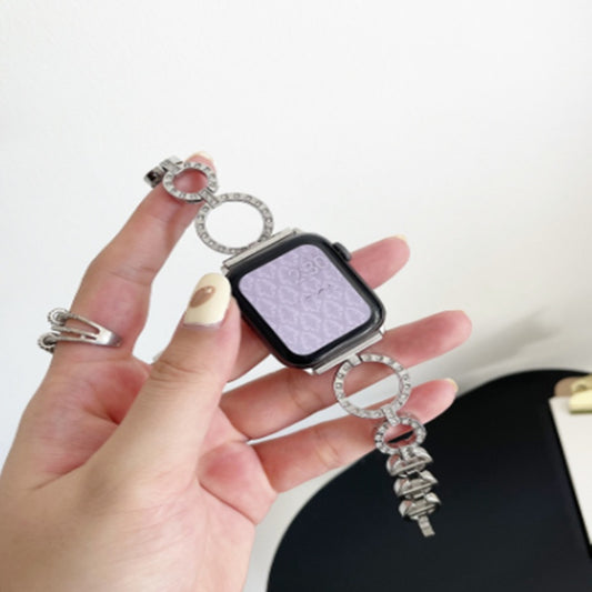 Ring Diamond Strap Metal Skeleton Chain