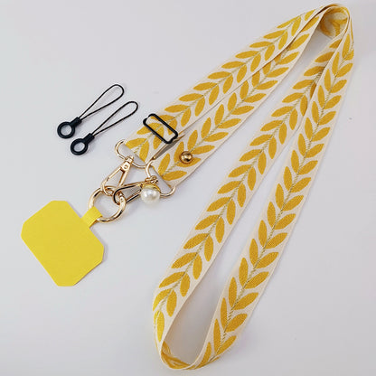 Handmade Phone Strap Crossbody Lanyard for Women with Pearl Pendant – Cell Phone Strap Holder