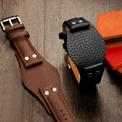 Eco-friendly leather strap offering comfort and durability