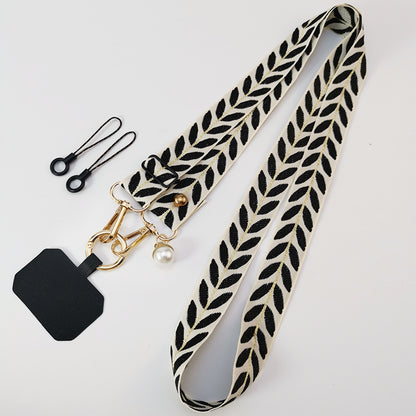 Handmade crossbody phone strap with soft cloth design