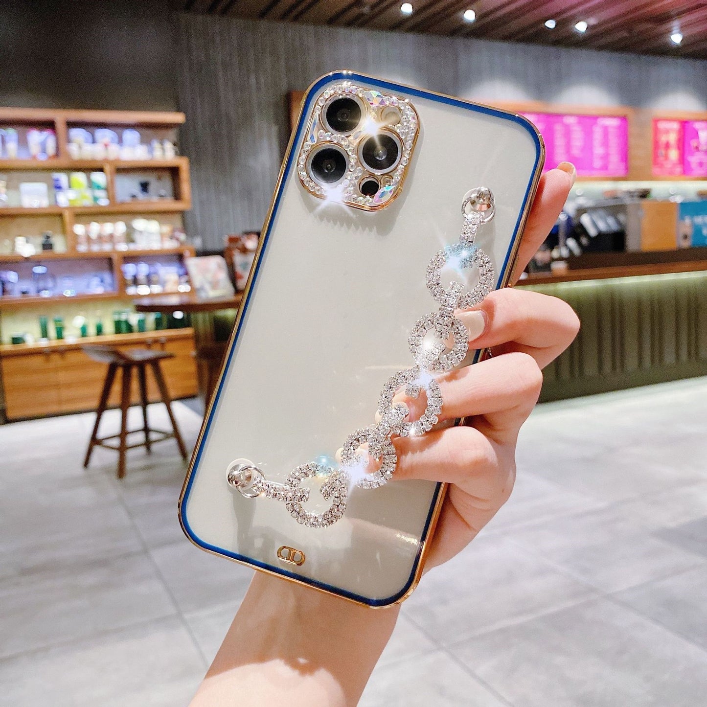 Stylish iPhone case featuring wrist strap and crossbody option