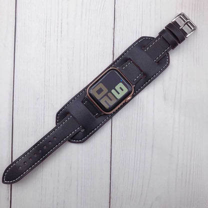 Cuff-style leather strap compatible with all Apple Watch models