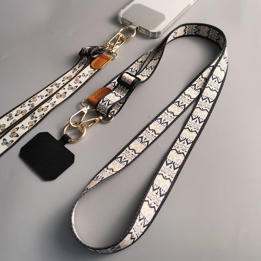 Solid color phone strap crossbody with detachable rope and buckle