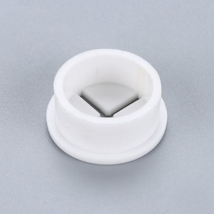 Rubber plug color options in white, yellow, and black