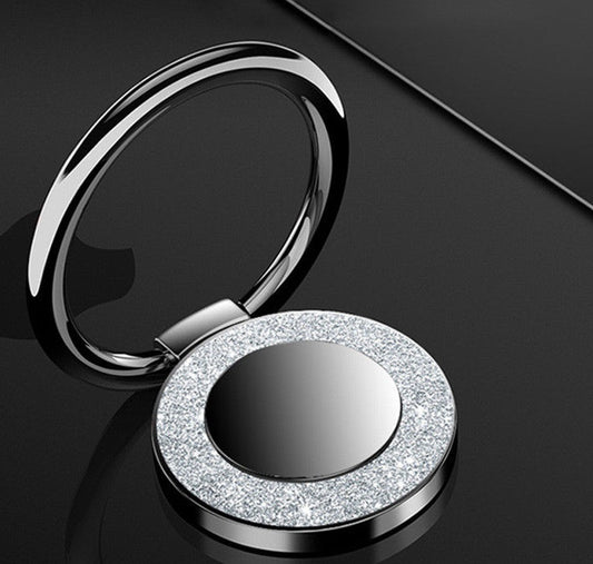 Glitter MagSafe-compatible phone ring holder with plated metal finish