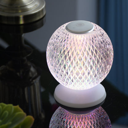 Touch control crystal desk lamp with multiple color modes