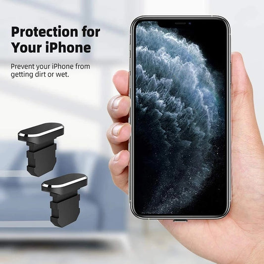 Metal USB-C dust plug to block dust and lint