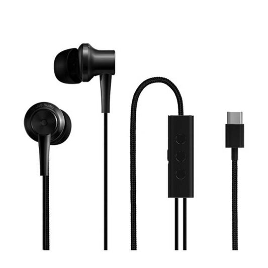 USB-C wired sports earphones with mic and head-mounted fit