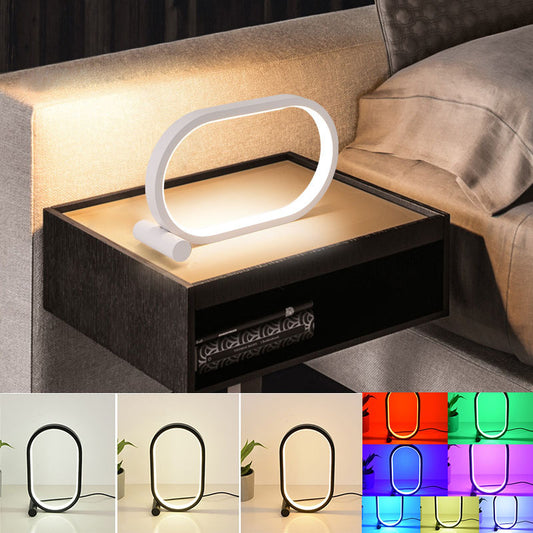 Modern USB plug-in oval acrylic desk lamp with touch control